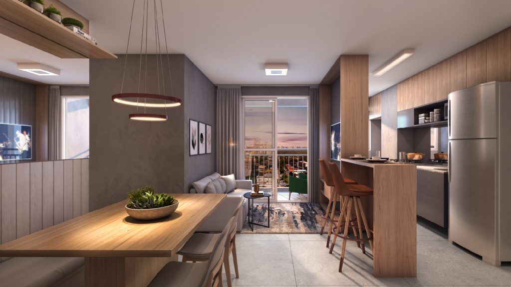 Apartamento decorado do Influence Triunfo, empreendimento da Riva em São Paulo/SP
